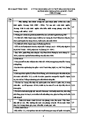 Đáp án đề thi chọn học sinh giỏi Lịch sử 12 - Năm học 2015-2016 - Sở GD & ĐT Vĩnh Phúc